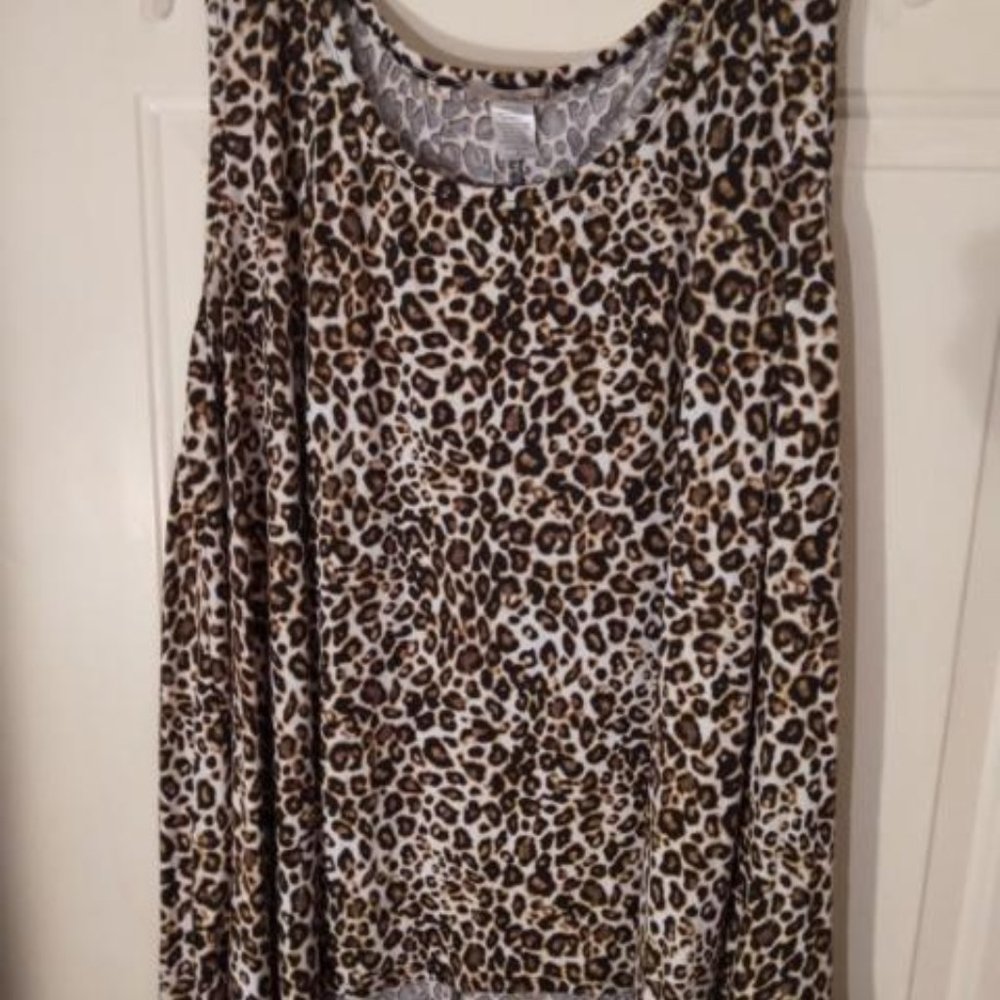 Ultra Teeza Swing Tank Top Size 3x Leopard Print